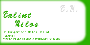 balint milos business card